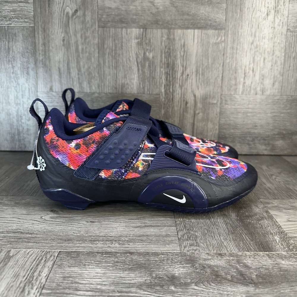Nike SuperRep Cycle Women 7 Navy Multi Indoor Spin Floral NEW DH3395-400